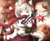Konachan.com - 142303 animal_ears autumn forest gray_eyes hat inubashiri_momiji leaves scarf short_hair skirt tail touhou tree umagenzin white_hair wolfgirl.jpg